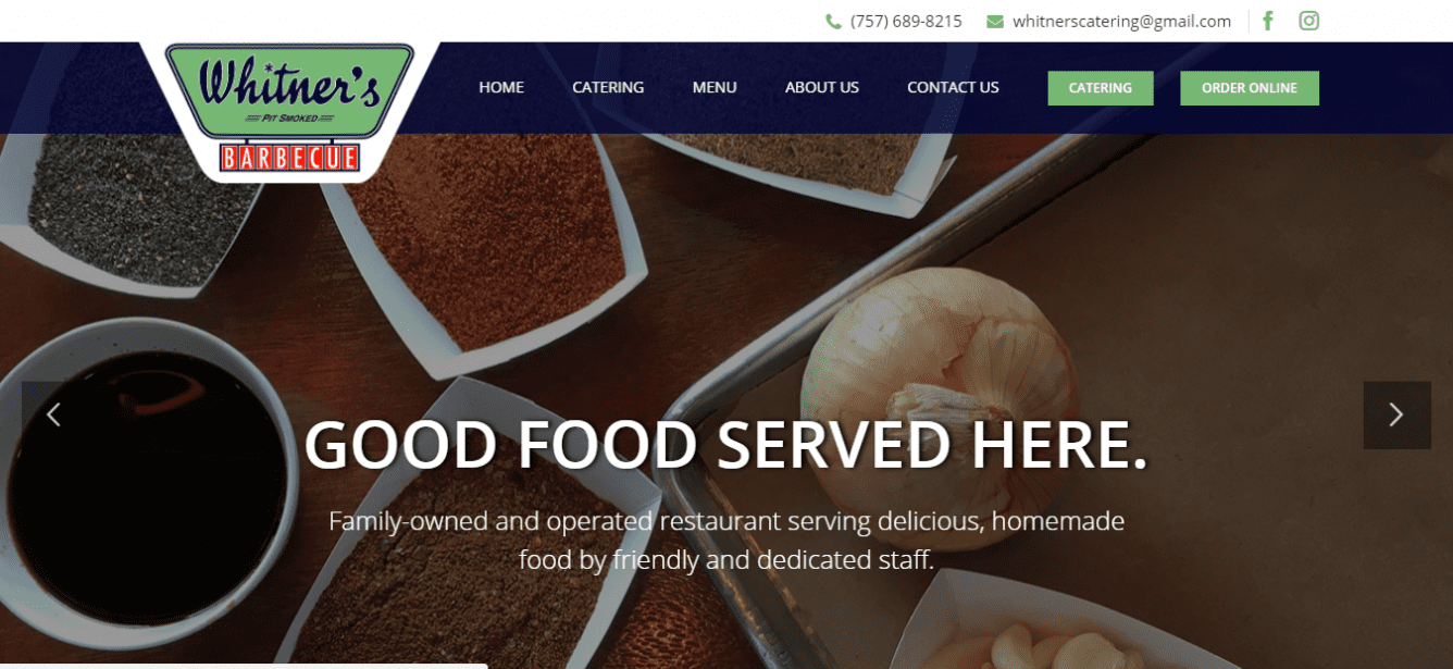 Whitner's BBQ. Whitner's Barbeque website
